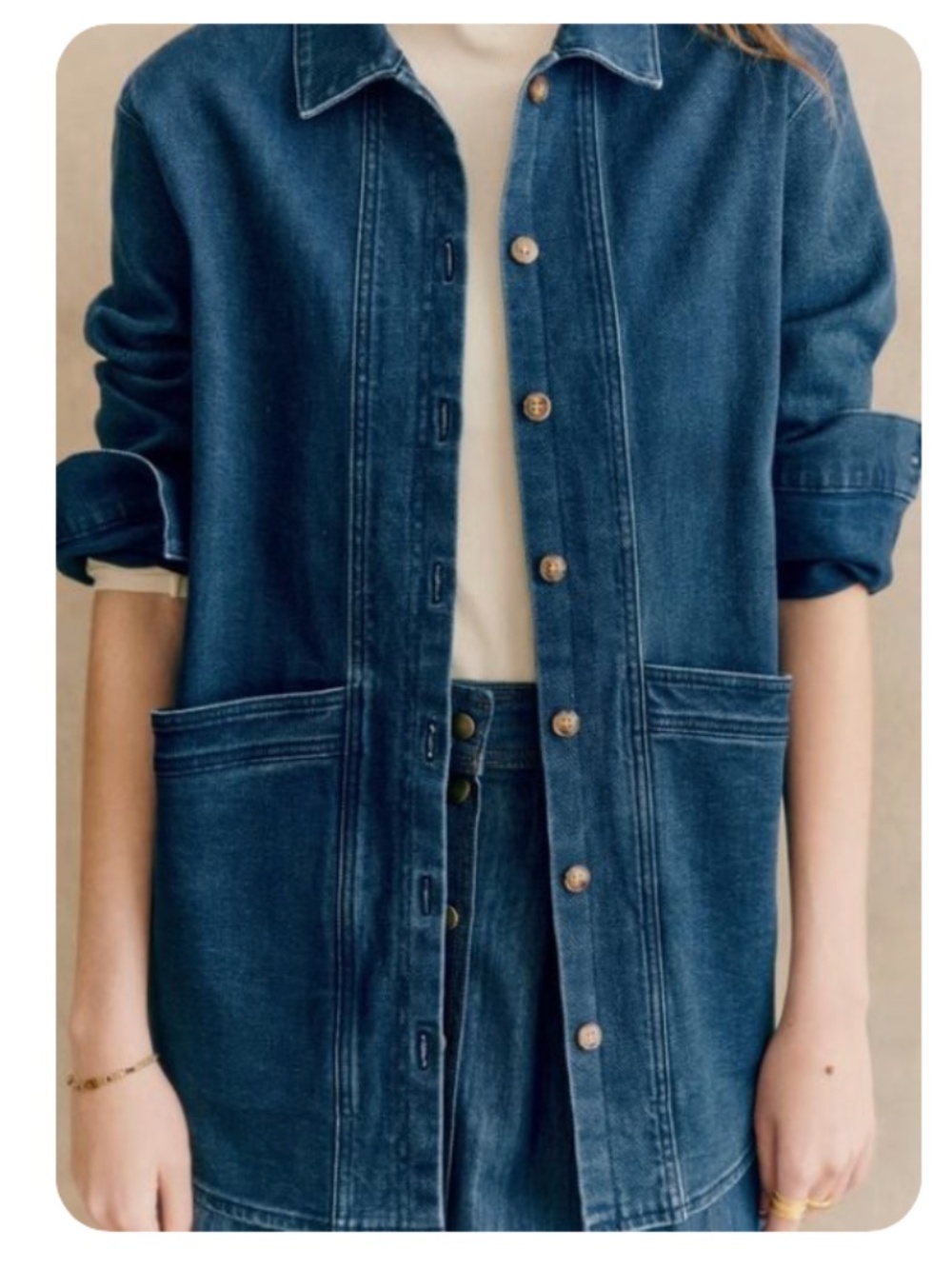 Sézane Will Jacket – Indigo Denim – Size Large